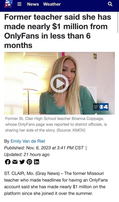 Former St. Clair High School teacher said she has made ...